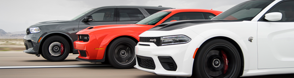 A line-up of Dodge models