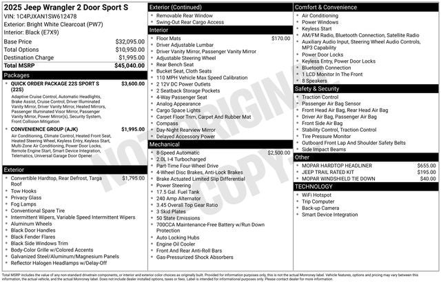 2025 Jeep Wrangler Sport S