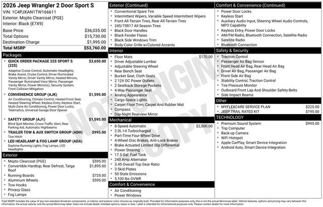 2026 Jeep Wrangler Sport S
