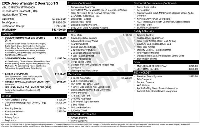 2026 Jeep Wrangler Sport S