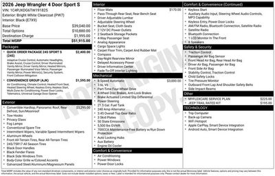 2026 Jeep Wrangler Sport S