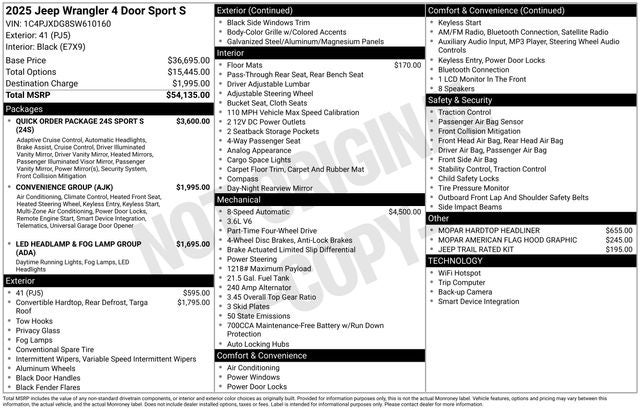 2025 Jeep Wrangler Sport S