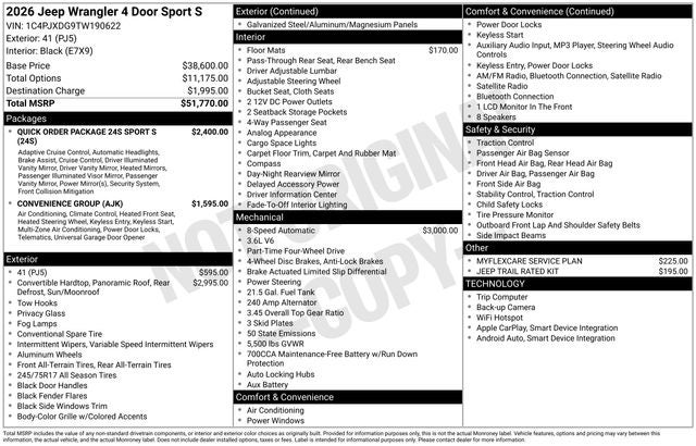 2026 Jeep Wrangler Sport S