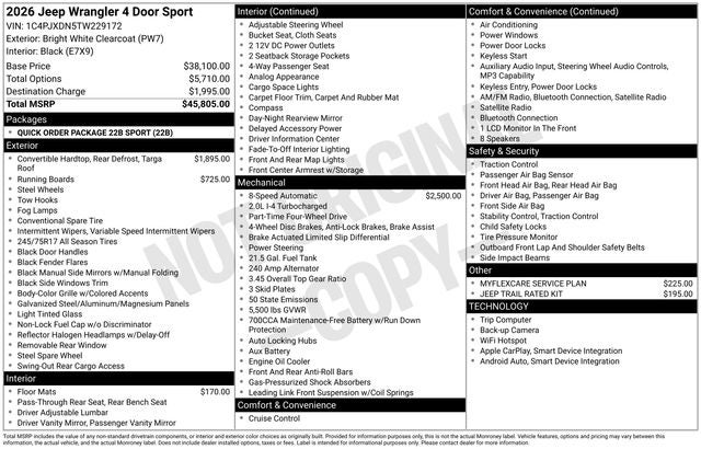 2026 Jeep Wrangler Sport