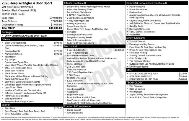 2026 Jeep Wrangler Sport