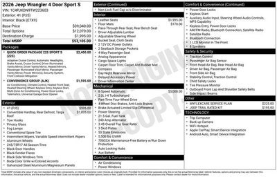2026 Jeep Wrangler Sport S