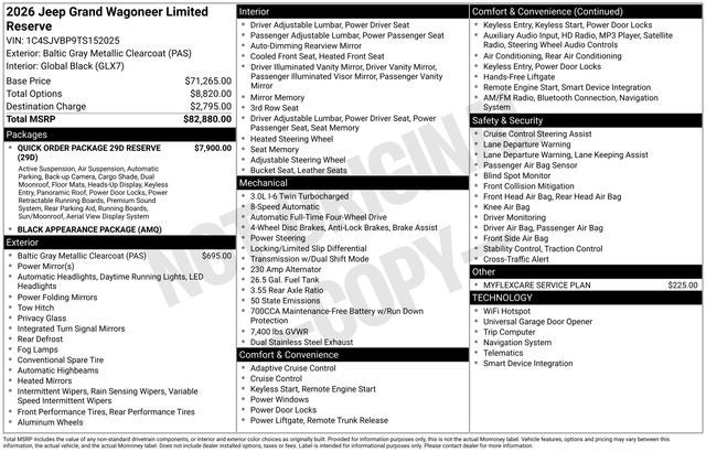 2026 Jeep Grand Wagoneer Limited Reserve