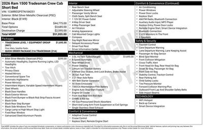 2026 RAM Ram 1500 Tradesman