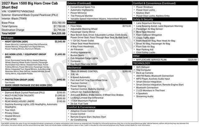 2027 RAM Ram 1500 Big Horn/Lone Star