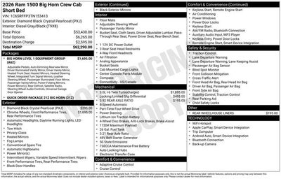 2026 RAM Ram 1500 Big Horn/Lone Star