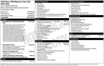 2025 RAM Ram 1500 Big Horn/Lone Star