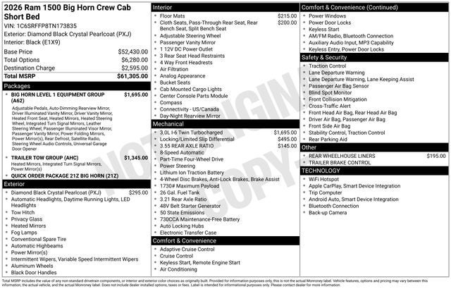 2026 RAM Ram 1500 Big Horn/Lone Star