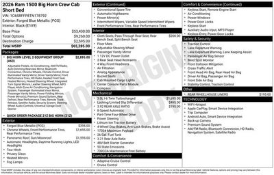 2026 RAM Ram 1500 Big Horn/Lone Star