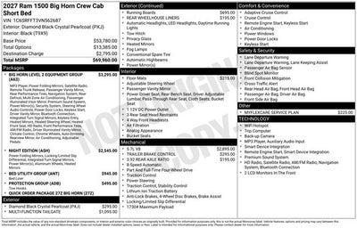 2027 RAM Ram 1500 Big Horn/Lone Star