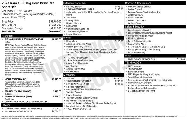 2027 RAM Ram 1500 Big Horn/Lone Star