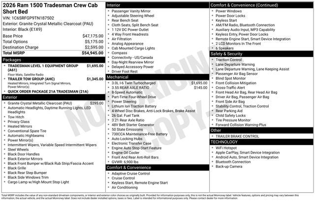2026 RAM Ram 1500 Tradesman