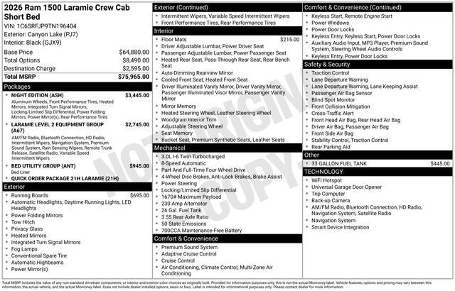 2026 RAM Ram 1500 Laramie