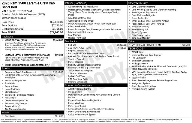 2026 RAM Ram 1500 Laramie