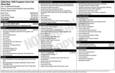 2026 RAM Ram 1500 Tungsten