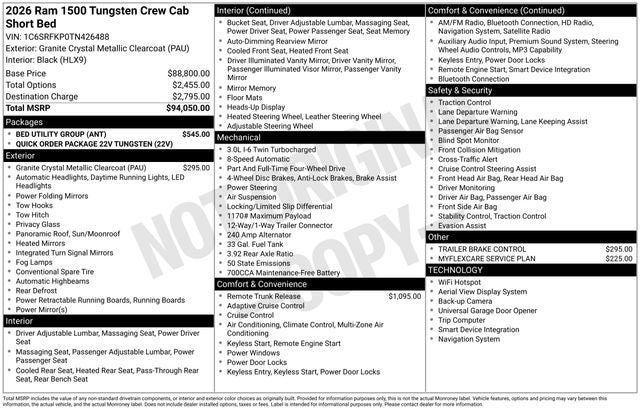 2026 RAM Ram 1500 Tungsten