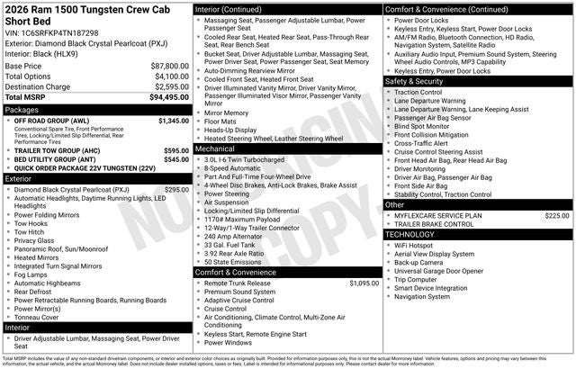 2026 RAM Ram 1500 Tungsten