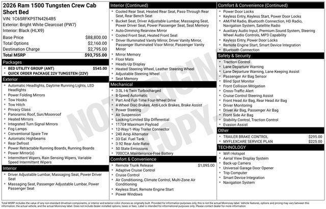2026 RAM Ram 1500 Tungsten