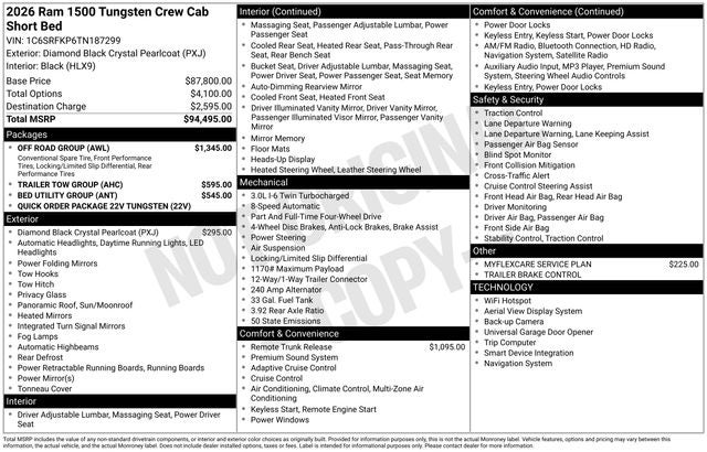 2026 RAM Ram 1500 Tungsten