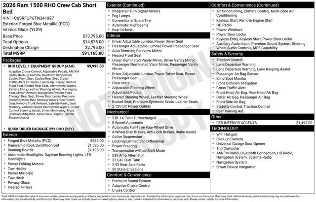 2026 RAM Ram 1500 RHO