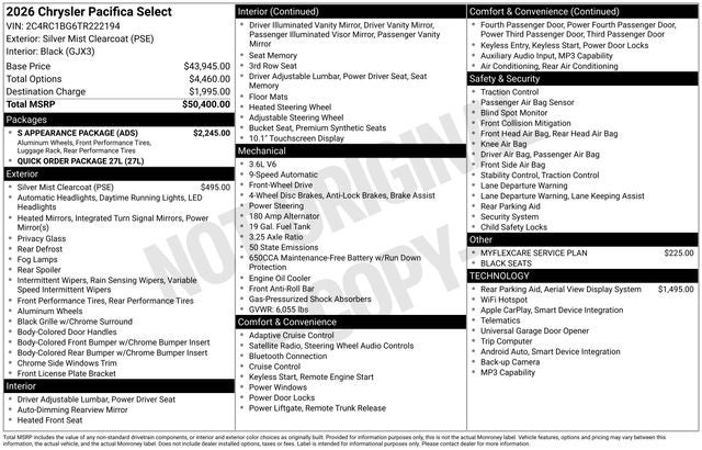 2026 Chrysler Pacifica Select