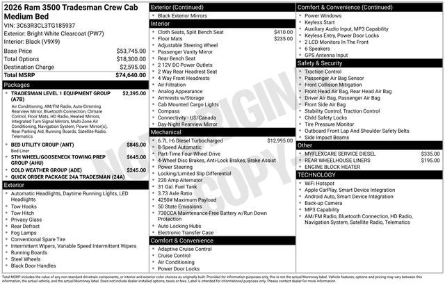 2026 RAM Ram 3500 Tradesman
