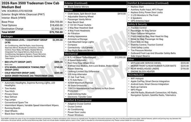 2026 RAM Ram 3500 Tradesman