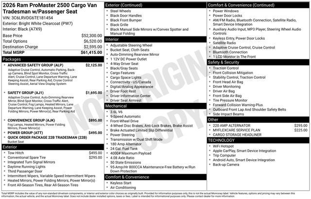 2026 RAM Ram ProMaster High Roof