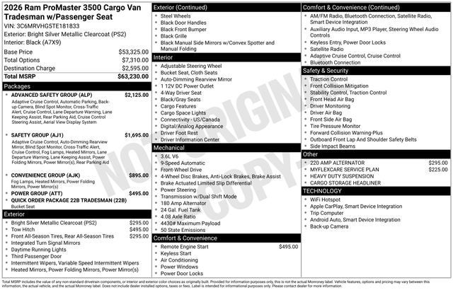 2026 RAM Ram ProMaster High Roof
