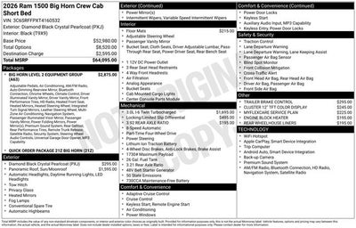 2026 RAM Ram 1500 Big Horn/Lone Star