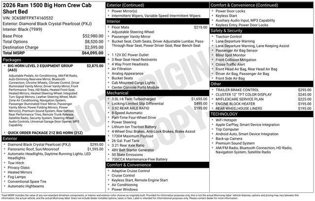 2026 RAM Ram 1500 Big Horn/Lone Star