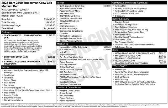 2026 RAM Ram 2500 Tradesman