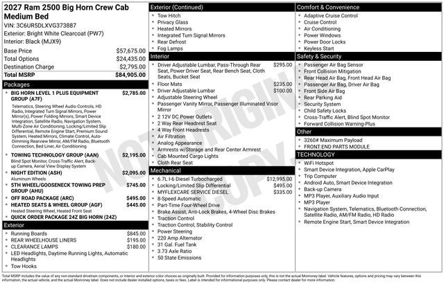 2027 RAM Ram 2500 Big Horn