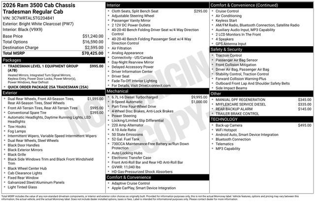 2026 RAM Ram 3500 Chassis Cab Tradesman