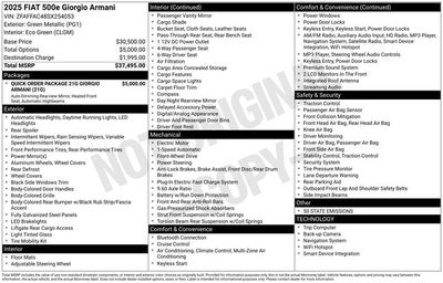 2025 FIAT FIAT 500e Battery Electric