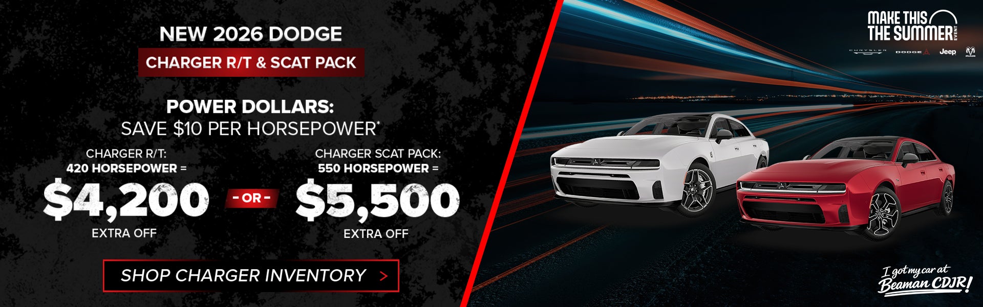 New 2026 Dodge Charger R/T & Scat Pack