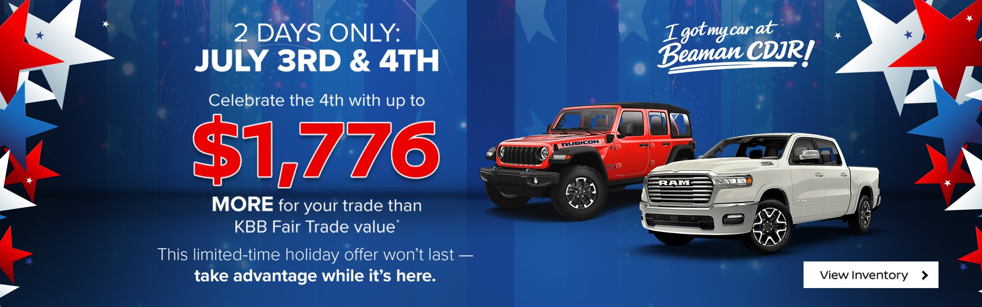 2 DAYS ONLY: JULY 3RD & 4TH