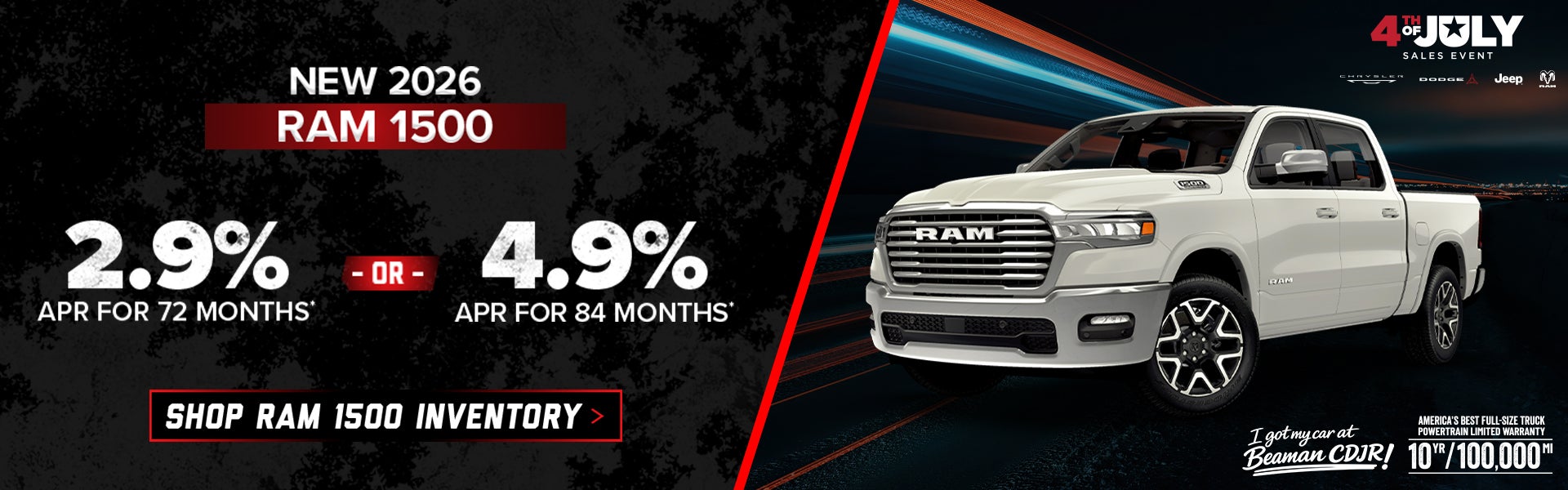 2026 Ram 1500 – 2.9% or 4.9% APR – Murfreesboro, TN