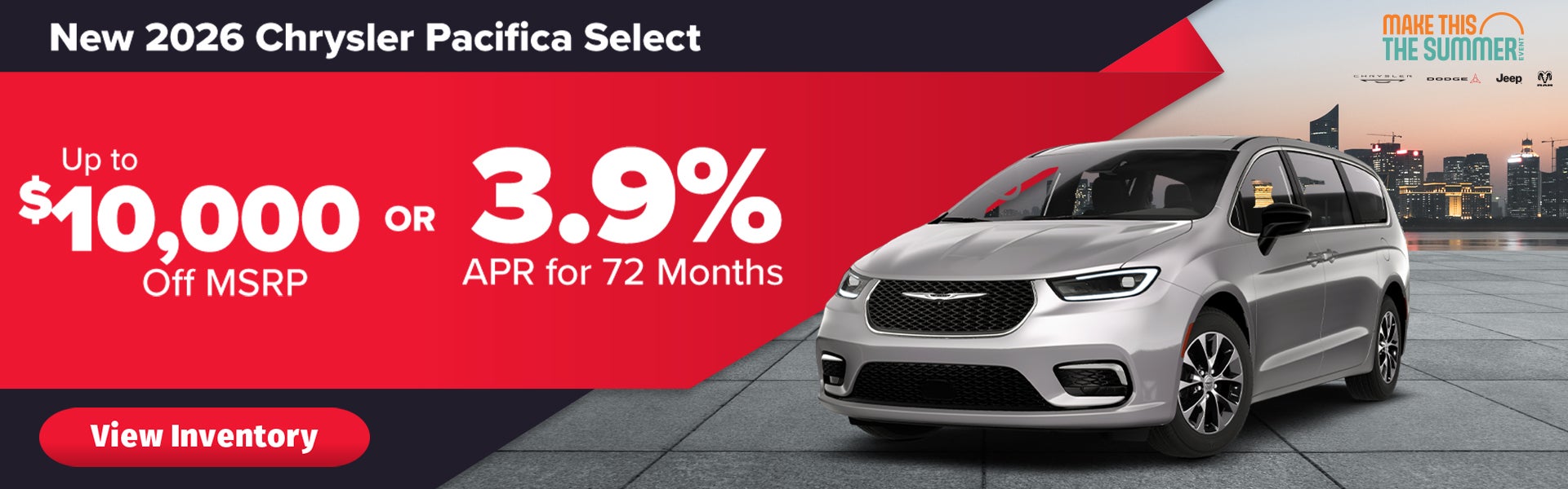 2026 Chrysler Pacifica Select – Up to $10,000 Off or 3.9% AP