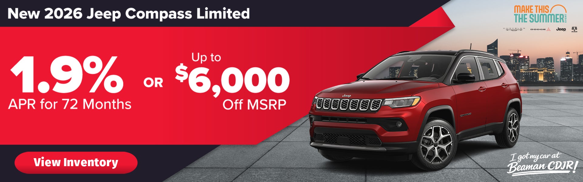 2026 Jeep Compass Limited – 1.9% APR or Up to $6,000 Off – M