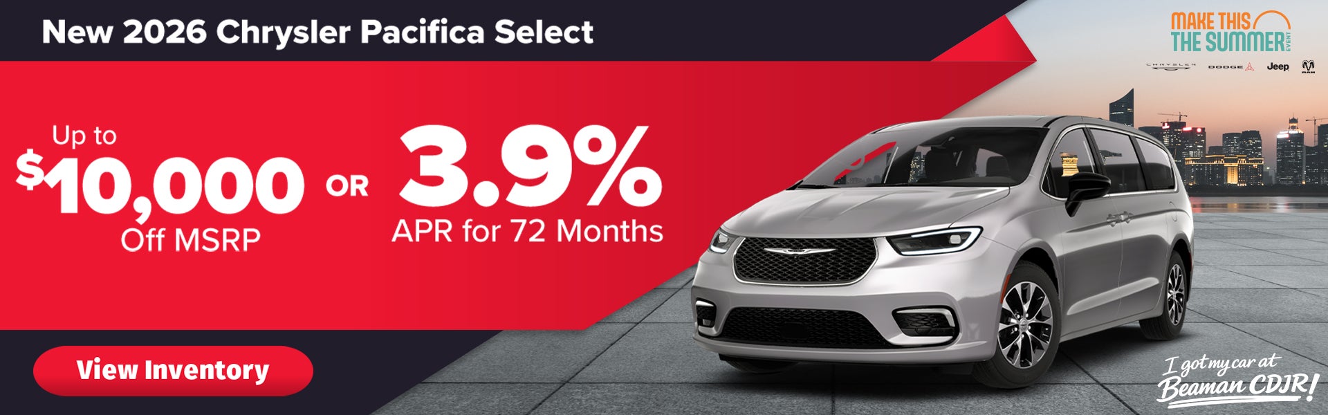 2026 Chrysler Pacifica Select – Up to $10,000 Off or 3.9% AP