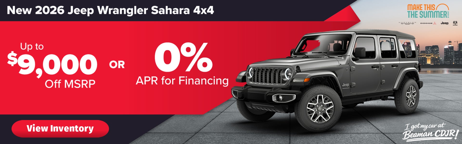 2026 Jeep Wrangler Sahara – Up to $9,000 Off or 0% APR – Mur