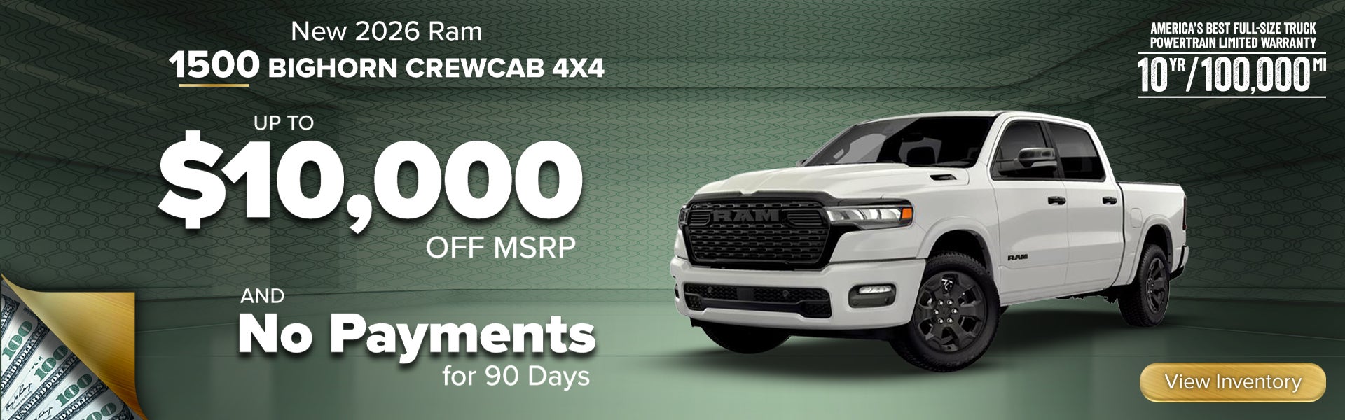 2026 Ram 1500 Big Horn Crew Cab 4x4 – Up to $10,000 Off – Mu