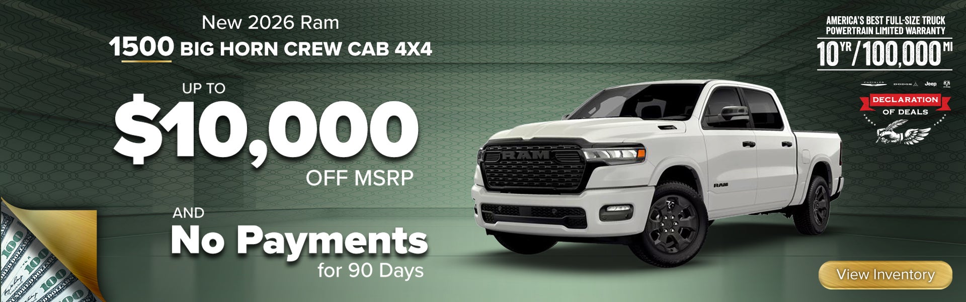 2026 Ram 1500 Big Horn Crew Cab 4x4 – Up to $10,000 Off – Mu
