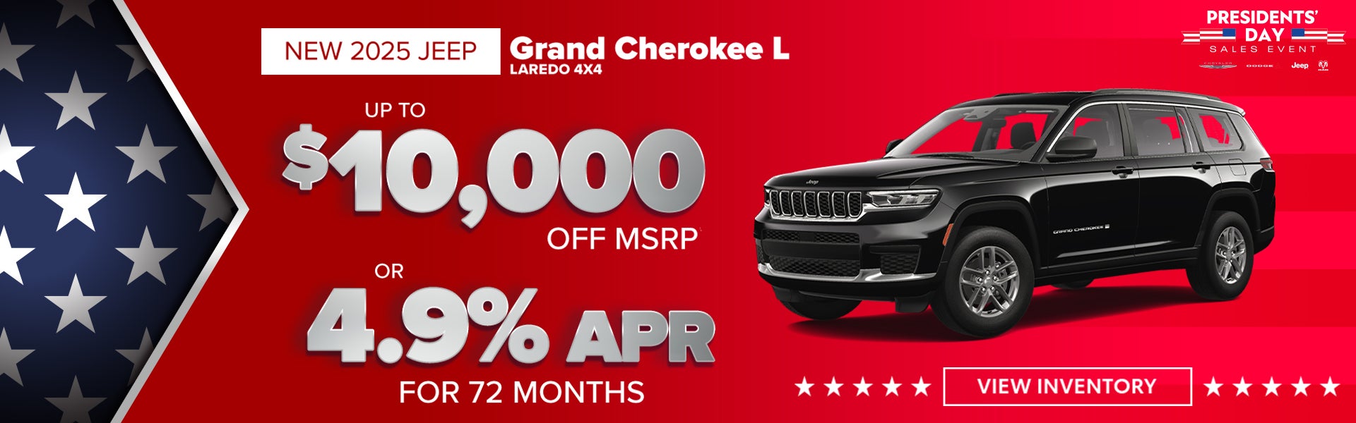 2025 Jeep Grand Cherokee L – $10,000 Off or 4.9% APR 